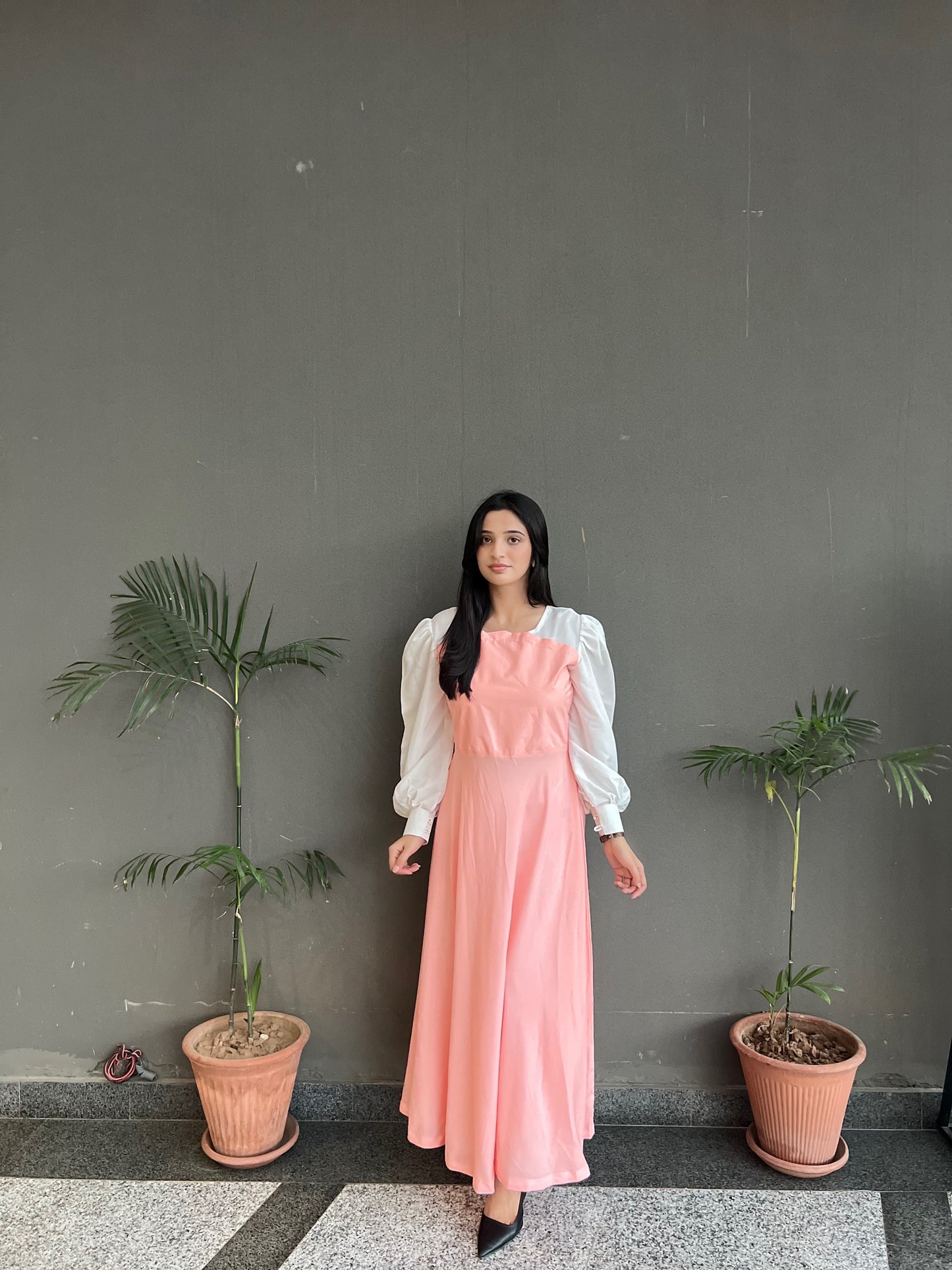 Hezal Soft Peach Long Maxi