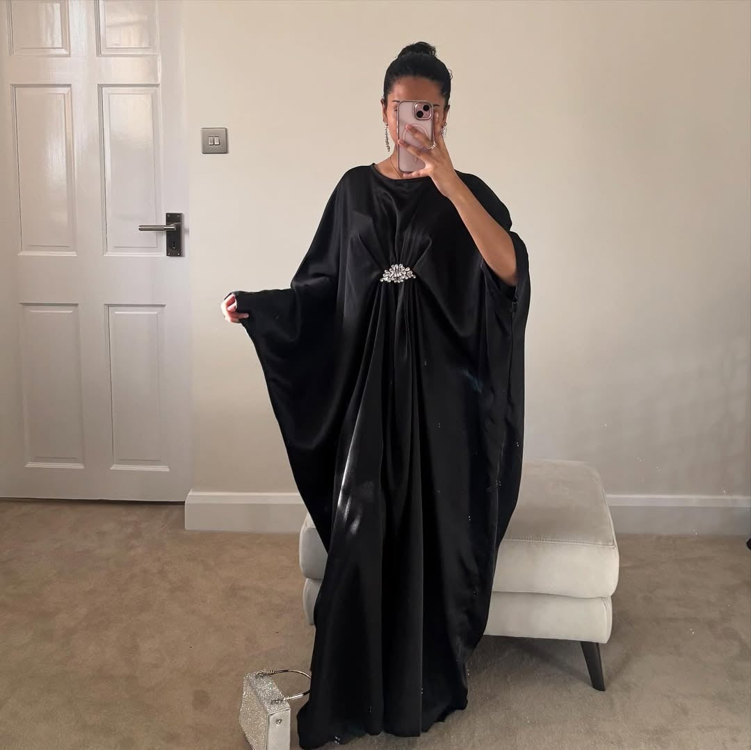 Emerald Silk Kaftan Gown