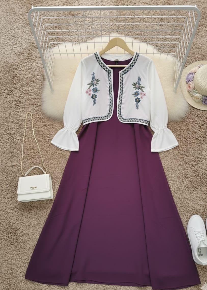 Embroidered Coat Maxi