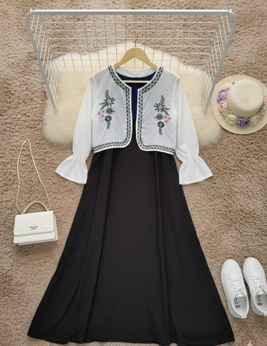 Embroidered Coat Maxi