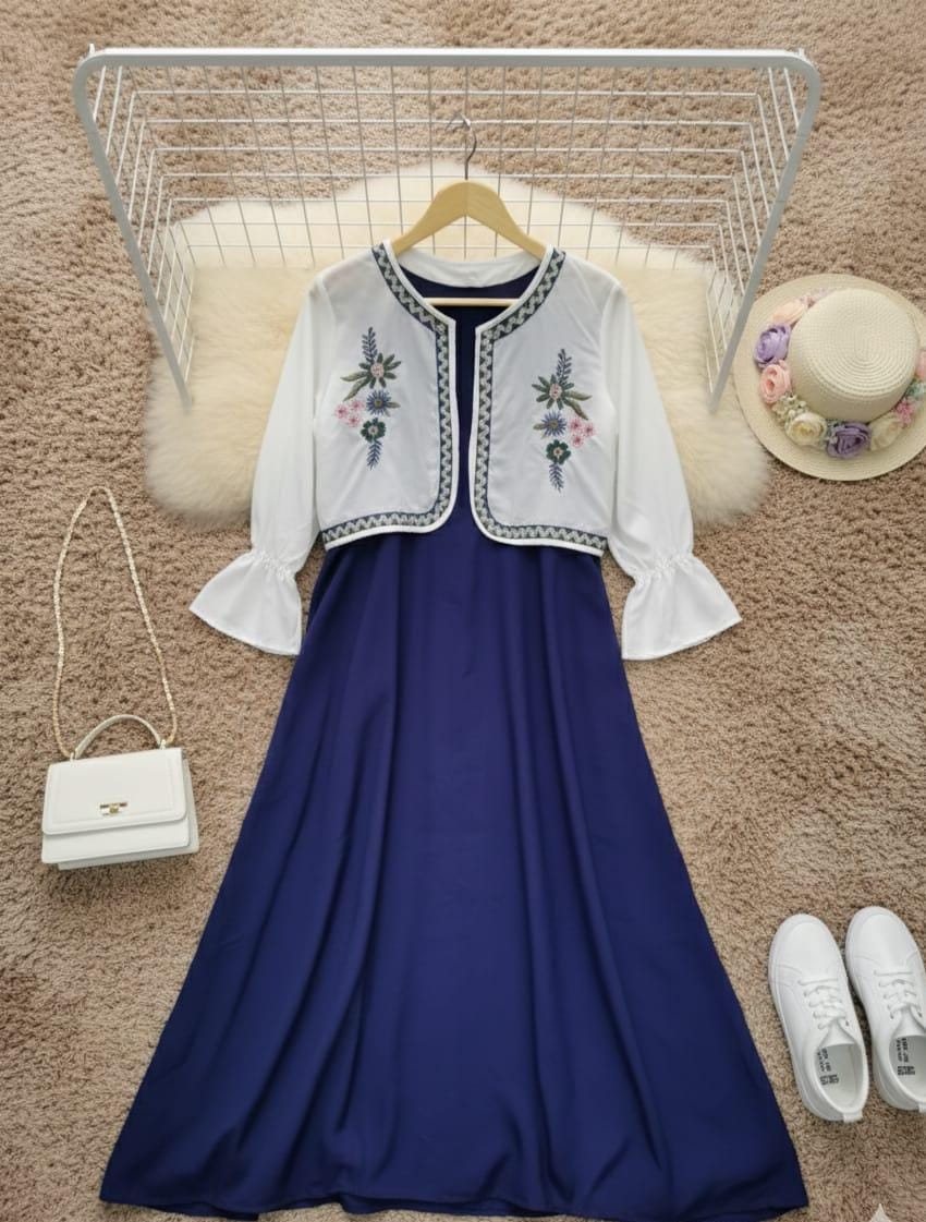 Embroidered Coat Maxi