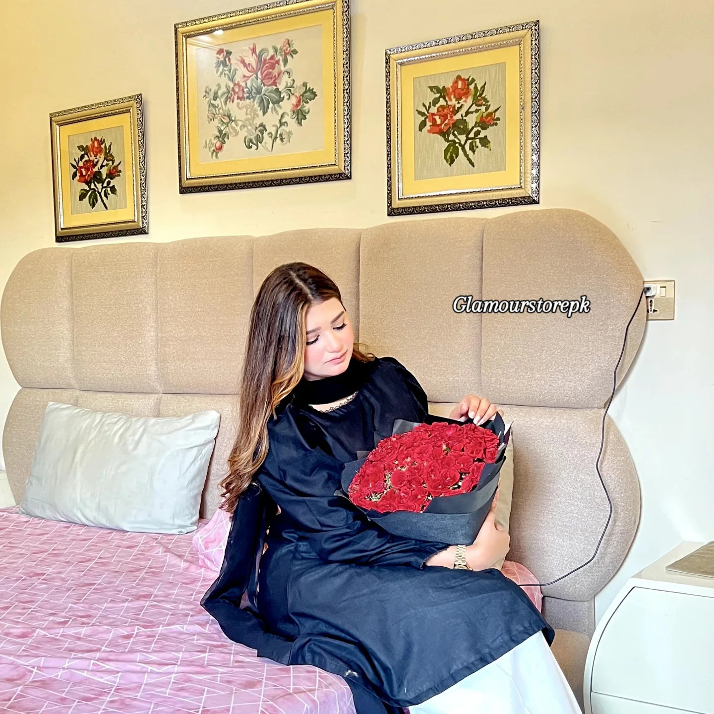 Black Frock with Farshi Shalwaar