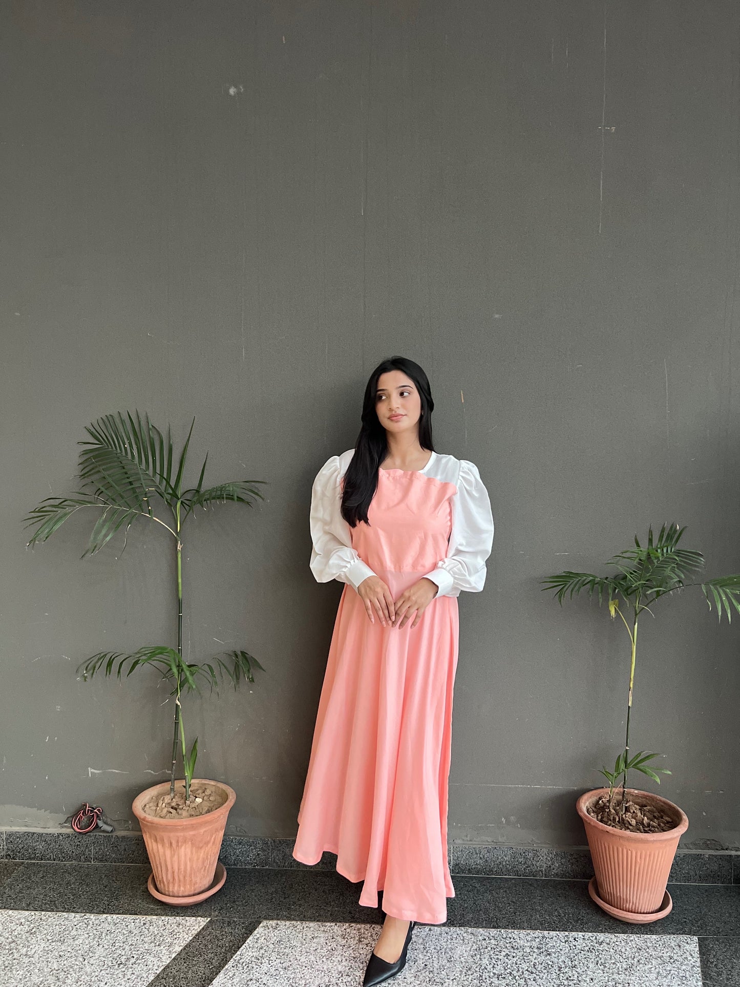 Hezal Soft Peach Long Maxi