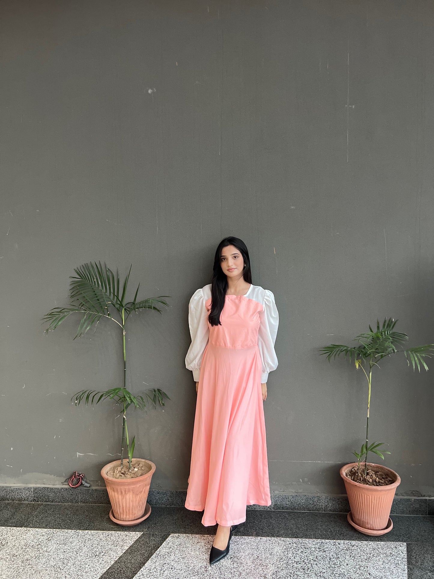 Hezal Soft Peach Long Maxi
