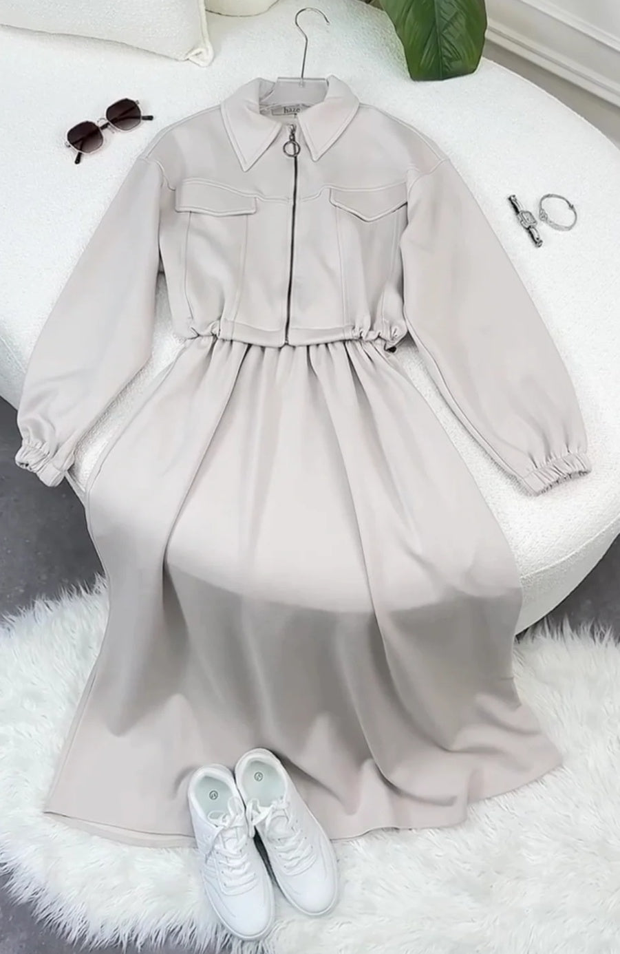 Winter wool Zipper Coati Maxi