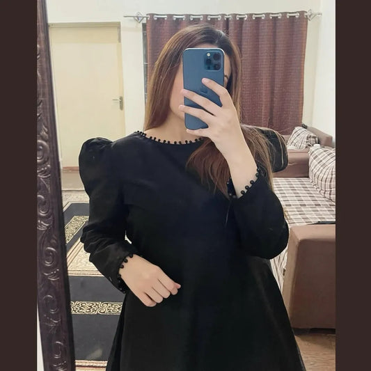 Black Frock with Farshi Shalwaar